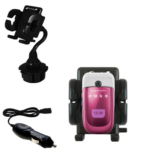 Sony Ericsson z310i Auto Cup Holder with Car Charger - Uses Gomadic TipExchange