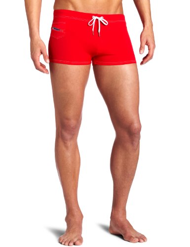 Diesel Men's Aloha Trunks, Red, Small