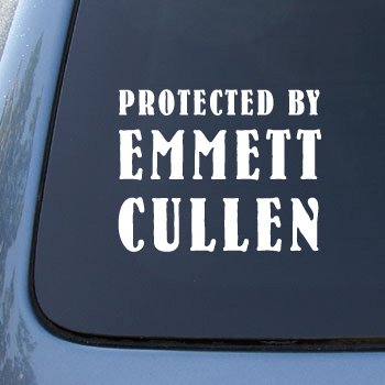 Protected by Emmett Cullen - Twilight New Moon - Car, Truck, Notebook, Vinyl Decal Sticker #2250 | Vinyl Color: White