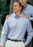 Big Mens Long Sleeve Classic Oxford Dress Shirt with Fabric Protector (Big & Tall and Regular Sizes)
