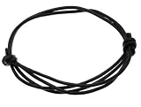 Black Leather Cord Wristband Bracelet