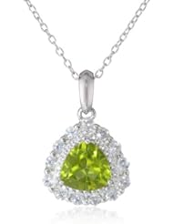 Sterling Silver Created White Sapphire Teardrop Pendant Necklace, 18"