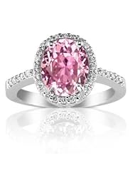 1.97ct Oval Pink Sapphire & Vs Diamond Ring 14k Gold