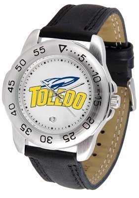 Toledo Rockets Suntime Mens Sports Watch w/ Leather Band - NCAA College Athletics