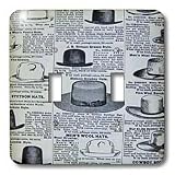 Florene Vintage - Antique Mens Hats - Light Switch Covers - double toggle switch
