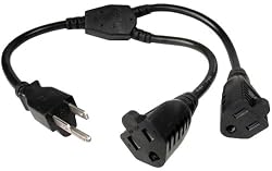 Cables Unlimited PWR-PSLIB-2 Outlet Xtender Power Cord Splitter (1 Feet)