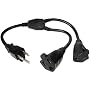 Cables Unlimited 1-Feet Outlet Xtender Power Cord Splitter