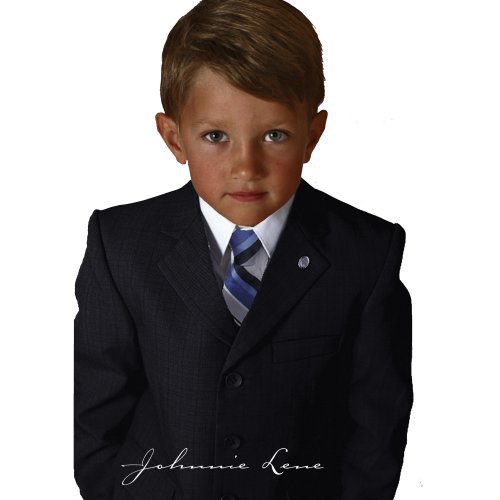 Johnnie Lene Charcoal/gray Color Textured Suit Set for Boys From Baby to Teen