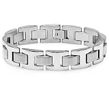 Mens Heavy Solid Stainless Steel Chain Link Bracelet 8 1/2 inches
