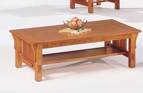 Mission Style Oak Finish Occasional Coffee Table