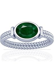Platinum Oval Cut Emerald Solitaire Ring