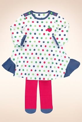 2 Piece Petit Bebe Cotton Rich Dress & Tights Outfit
