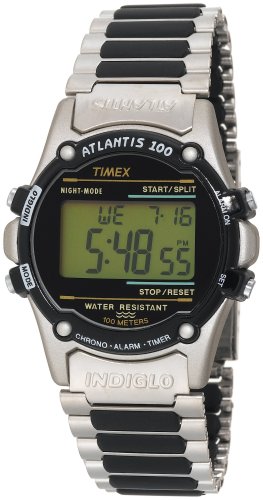 Timex Men's Atlantis 100 Stainless Steel Bracelet Watch #T77517 Image Timex Men's Atlantis 100 Stainless Steel Bracelet Watch #T77517