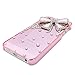 iPhone SE Case, Fosmon GEM Series 3D Bling Crystal Design Case for Apple iPhone SE / 5S / 5 - Pink Rhinestone Bow