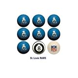 St. Louis Rams NFL Licensed Billiards Ball Set of 9 (7 Team, 1 Cue,1 Eight Ball)