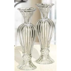 ATHENA CRYSTAL PILLAR HOLDER - ATHENA COLLECTION 13.5 INCH 24% LEAD CRYSTAL PILLAR HOLDER