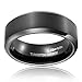 King Will 8mm Black Tungsten Carbide Ring Wedding Band High Polished Finish Comfort Fit