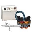 BASIC AIRBRUSH TATTOO KIT Temporary Tattoo Airbrushing System with Paint and Compressor and G34 Airbrush