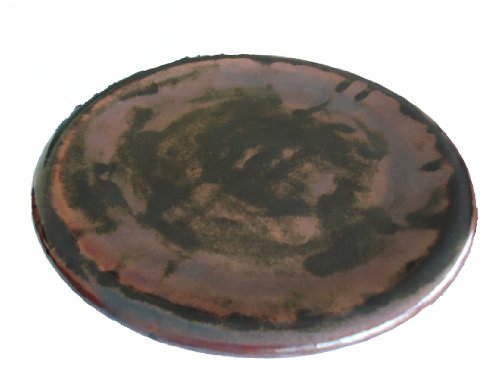益子焼　宮島正行作　鉄釉皿　赤茶色の皿　Reddish brown plate