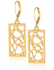 T Tahari "Lace Of Hearts" Rectangle Heart Drop Earrings