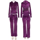 ROMEO and JULIET COUTURE Rhinestone Guitar Velour Active Set (Purple)