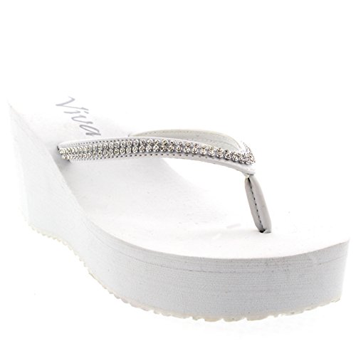 white wedge flip flops uk