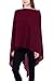 Modern Kiwi Solid Long Knit Asymmetric Wrap Poncho Topper Burgundy One Size