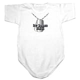 Baby Bodysuit White  New Zealand Soldier Dog Tag  New Zealand Country 3 - 6 Months