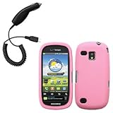 Light Pink Silicone Skin / Case / Cover & Car Charger for Samsung Continuum ....