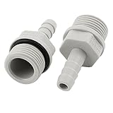 uxcell　ホースコネクタ 　ホース継手　　グレー　3/8BSPパイプ ー6mm バーブホース　2個
