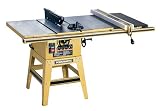 Powermatic 1791223K Model 64A 10-Inch Left Tilt 1-1/2 Horsepower Contractor Saw with 52-Inch Microglide Fence, and 2 Cast Iron Extension Wings, 115/230-Volt 1 Phase