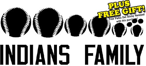 Indians Baseball Family Vinyl Wall / Car Decal Stickers + with Free Polka Dot Sticky Notepad