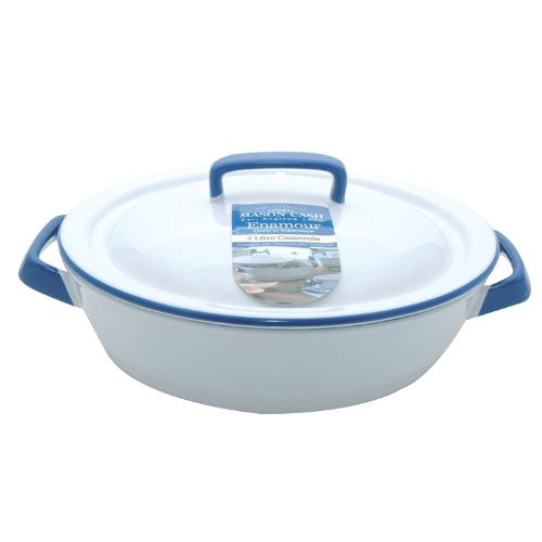 Mason Cash  Enamour Casserole with Lid, Blue/White
