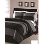 4PC Black Microsuede Down Alternative California King Comforter Set