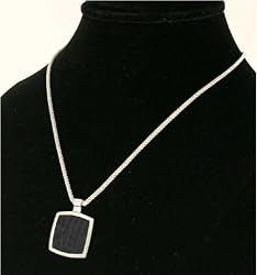 J-Steel by Fyn Studios (TM) Stainless-Steel & Black Genuine Leather Pendant Necklace 843332001198