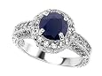 2.10 cttw 925 Sterling Silver 14K White Gold Plated Genuine Round Black Sapphire Engagement Ring - Gold Plated Silver