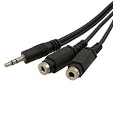 Premium 3.5mm Stereo Plug Male to Two 3.5mm Jack Plug Female Cable (6 ft / 1.8m) for Sony PS3