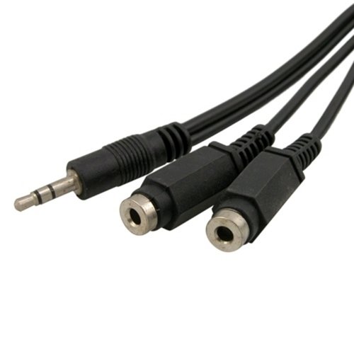 INSTEN 3.5mm Stereo Plug to 2 Jack Plug Cable, 6FT Compatible with iPhone® 4S-eForCity