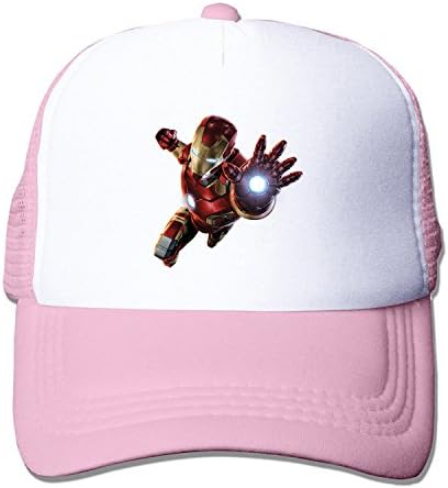 LIANBANG AoU Iron Man Superhero Adjustable Printing Mesh Cap Unisex Adult Sun Visor Baseball Mesh Hat - Pink