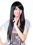 「GP084 4# ロングストレート フルウィッグ 黒 ブラック 耐熱 ウィッグ ウイッグ WIG 耐熱 ウイッグ かつら wig エクステ フル レディース セール 結婚式 通販 2011 コスプレ」の画像