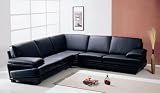Amazing Modern Contemporary Black Leather Sectional Sofa