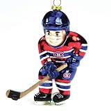 Pack of 3 NHL Montreal Canadiens Glass Hockey Player Christmas Ornaments 4"