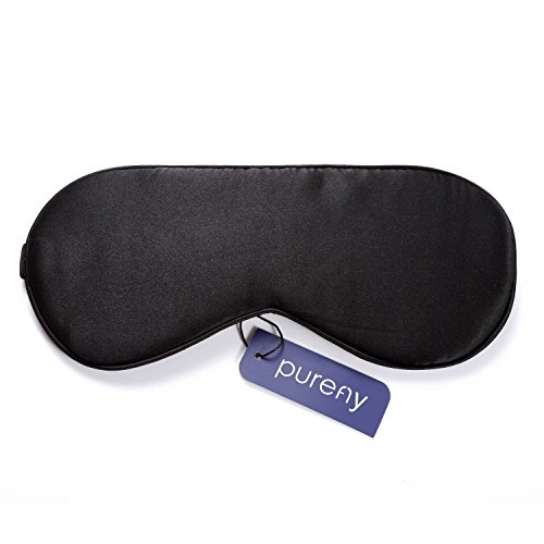 Purefly Sleep Mask Natural Silk Eye Mask for Women,Men,Kids Super Smooth Blindfold for Travel,Shift Work,Meditation