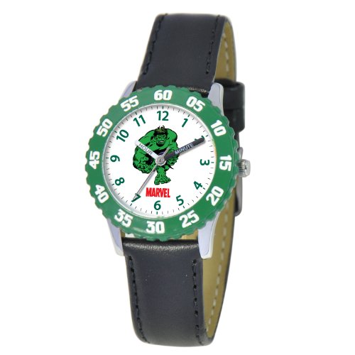 Marvel Comics Kids' W000125 Hulk Stainless Steel Time Teacher Watch