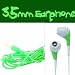 Ipod Green Headphones With 3.5Mm Mini-Plug & Bonus Earphone Wrap