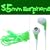Ipod Green Headphones With 3.5Mm Mini-Plug & Bonus Earphone Wrap
