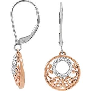 IceCarats Designer Jewelry Sterling Silver Diamond Fashion Lever Back Earrings. 31.65X13.15 Mm