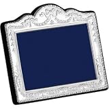6 X 9cm British Antique Frame Blue Velvet Back In Sterling Silver By Carrs Of Sheffield