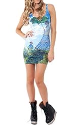 Sexy Tank General Print Summer Polyester/Spandex Fitted Club Dress/Party Dress/Tunic 