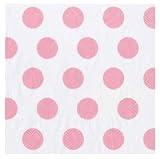 Ideal Home Range 20 Count Paper Cocktail Napkins, Big Dots White and Soft Pink